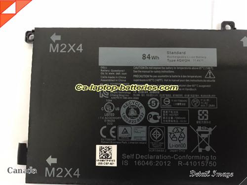  image 2 of Genuine DELL 62MJV Laptop Computer Battery 1P6KD Li-ion 7260mAh, 84Wh Black In Canada