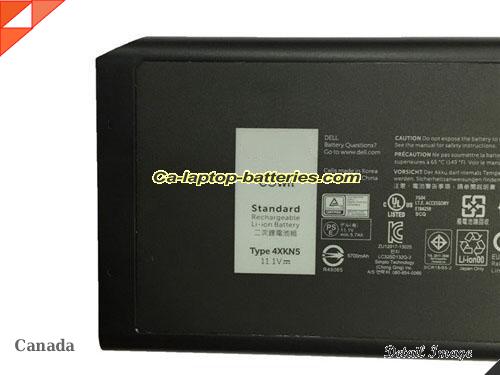 image 2 of Genuine DELL 45112188 Laptop Computer Battery XRJDF Li-ion 5700mAh, 65Wh Black In Canada