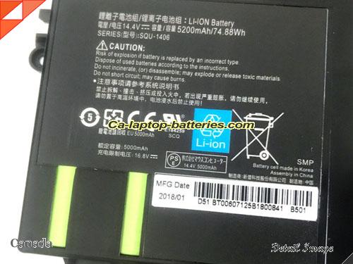  image 2 of Genuine THUNDEROBOT SQU1406 Laptop Computer Battery SQU-1406 Li-ion 5200mAh, 75Wh Black In Canada