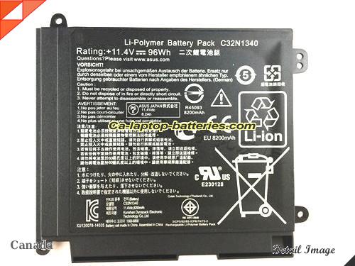  image 2 of Genuine ASUS C32N1340 Laptop Computer Battery  Li-ion 8200mAh, 96Wh Black In Canada