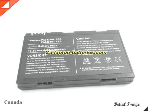  image 4 of Replacement TOSHIBA PA3421U-1BRS Laptop Computer Battery PA3395U-1BAS Li-ion 4400mAh Black In Canada