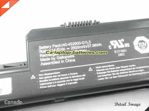  image 5 of Replacement UNIWILL I40-4S2600-G1L3 Laptop Computer Battery  Li-ion 2600mAh, 37.96Wh Black In Canada
